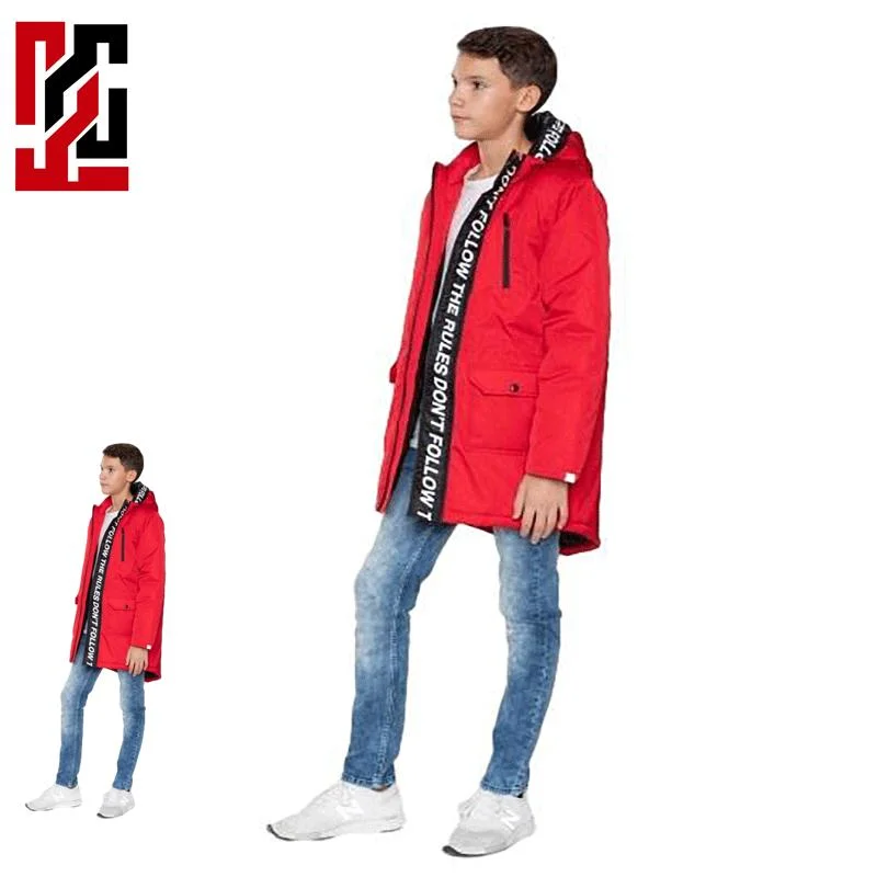 Winter Jacket Red Cotton Fabric Casual Style Boys Coats&Outwear Clothes