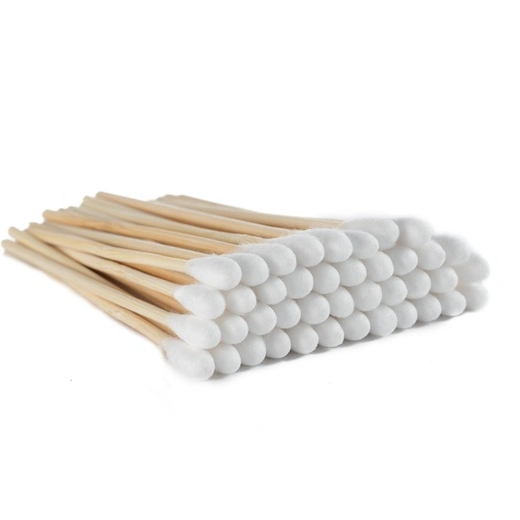 100pcs Doppelkopf-Wattebausch Bamboo Cotton Tupfer Holzstäbchen Einweg-Knospen Baumwolle für Nasenohren Reinigungswerkzeuge