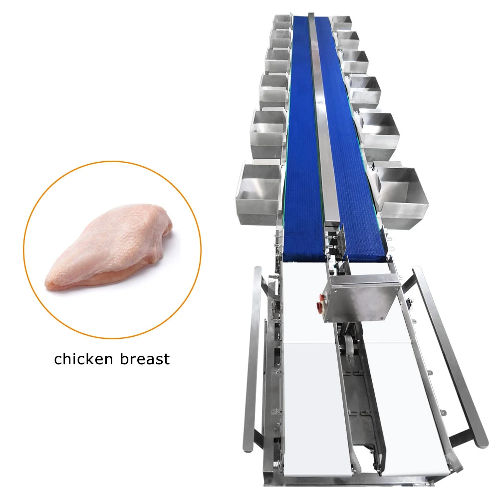 Tt-Wsm-02 Fruits Vegetables Chicken Breast Crayfish Fish Oysters Box Type Weight Sorting Machine