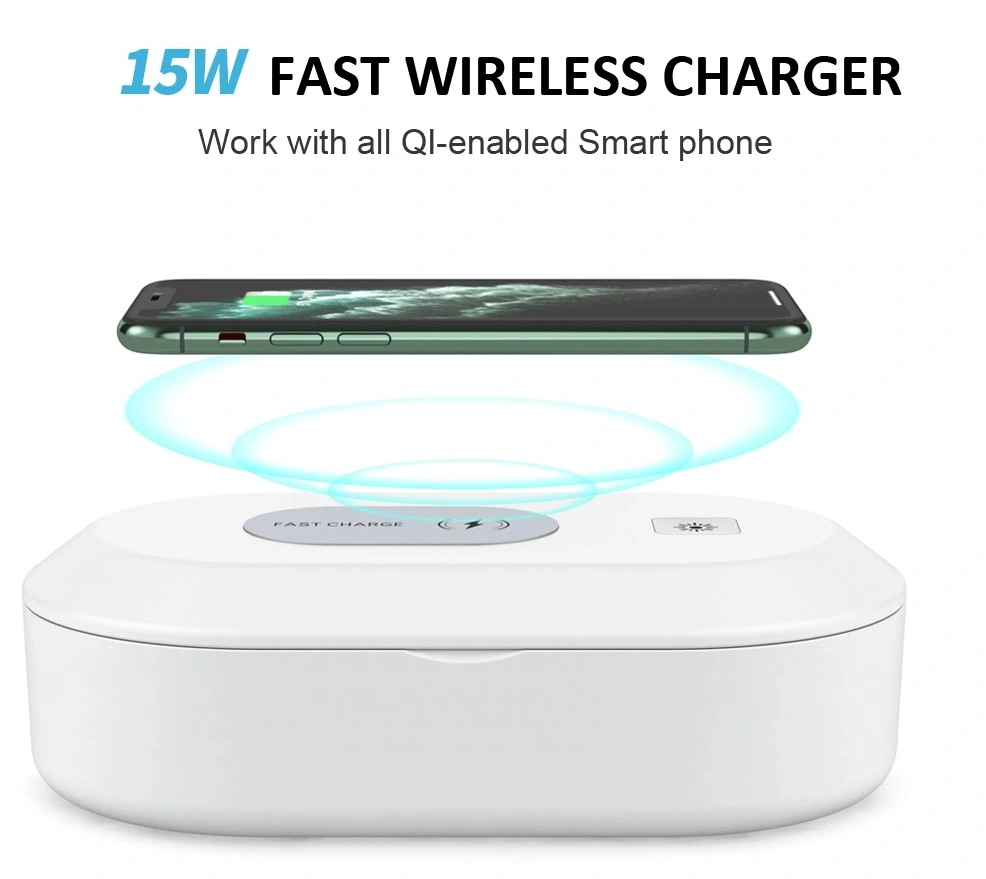 Mobile Phones Sanitizer Box UV Light with Wireless Charger