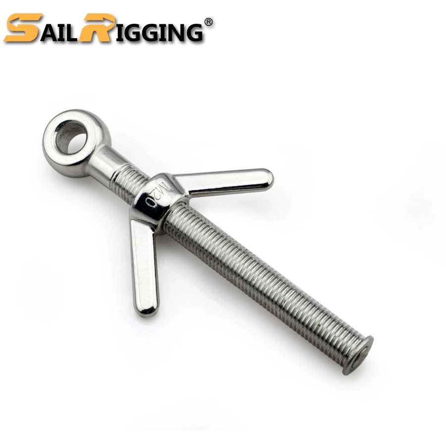 Stainless Steel Long Shank Wing Nut Eye Bolt