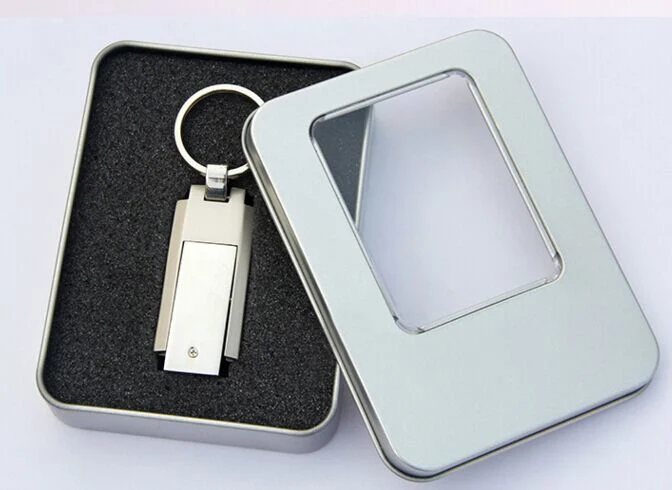 Portable Metal USB Flash Drive 1g 2g 4GB 8GB 16GB 32GB 64GB Rotary Keychain USB 2.0 Pendrive U Disk