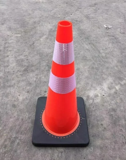 90cm Black Base PVC Traffic Cones