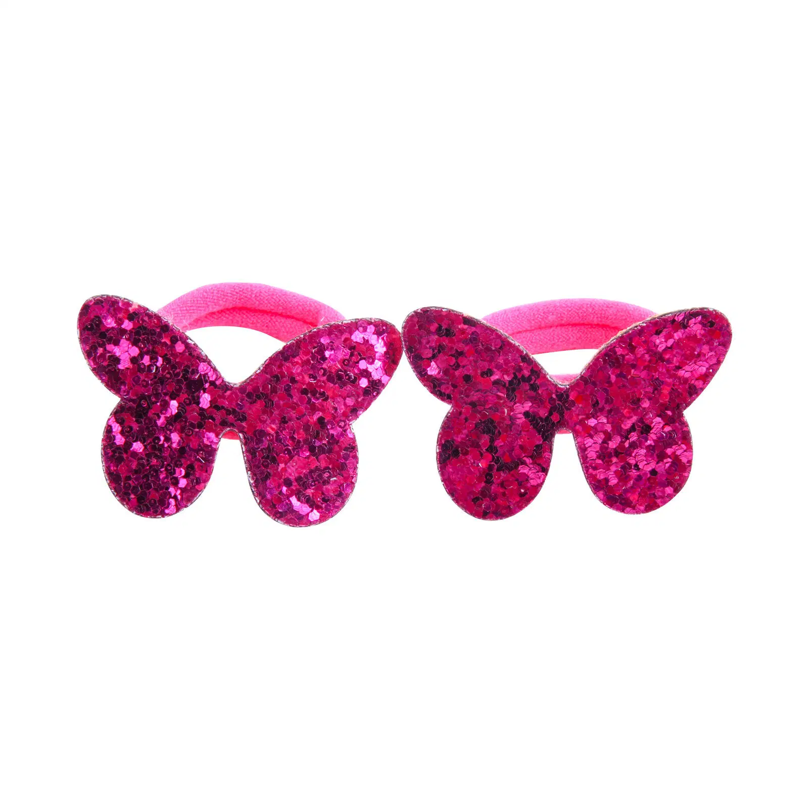 Cross-Border Factory Baby Girls High Elastic Rainbow Gradient Pentacle Heart Glitter Rubber Band