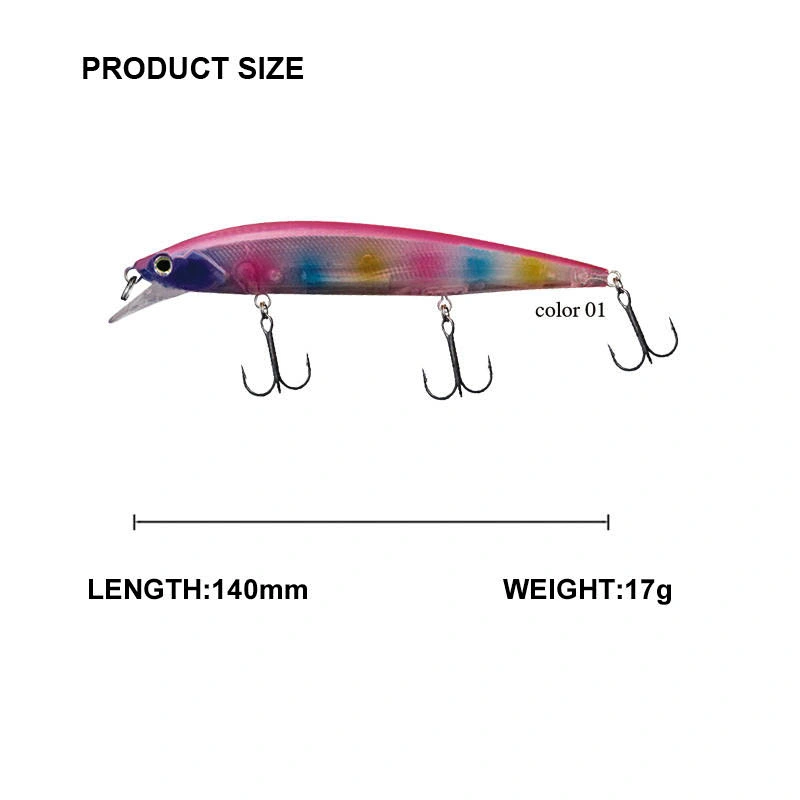 140mm 17g ABS Lifelike Painting Sinking Stickbait Pesca Bait Fishing Lure Minnow