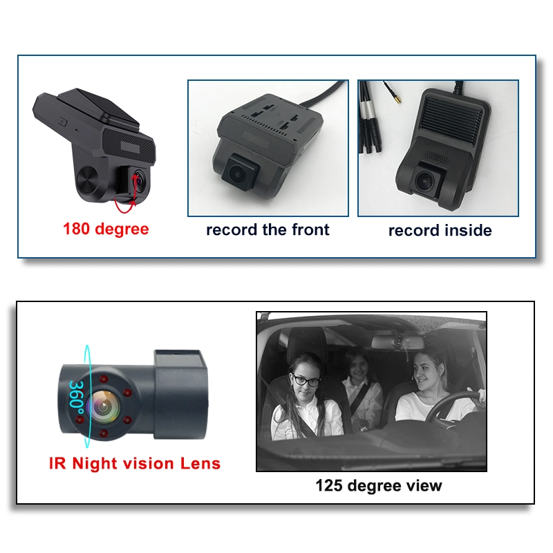 HD Cameras Front Rear Black Box Car Camera Dash Cam 360 Degree Wide Angle Small Mobile DVR 4G SIM Card Cloud