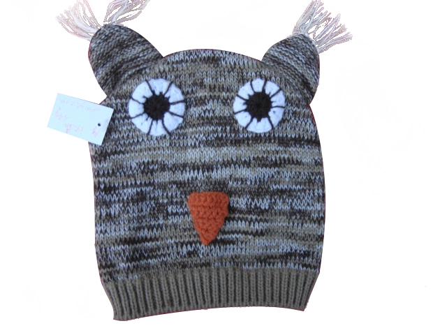 Winter Acrylic Knitting Jacquard Cartoon Design Youth Children Kids Hat