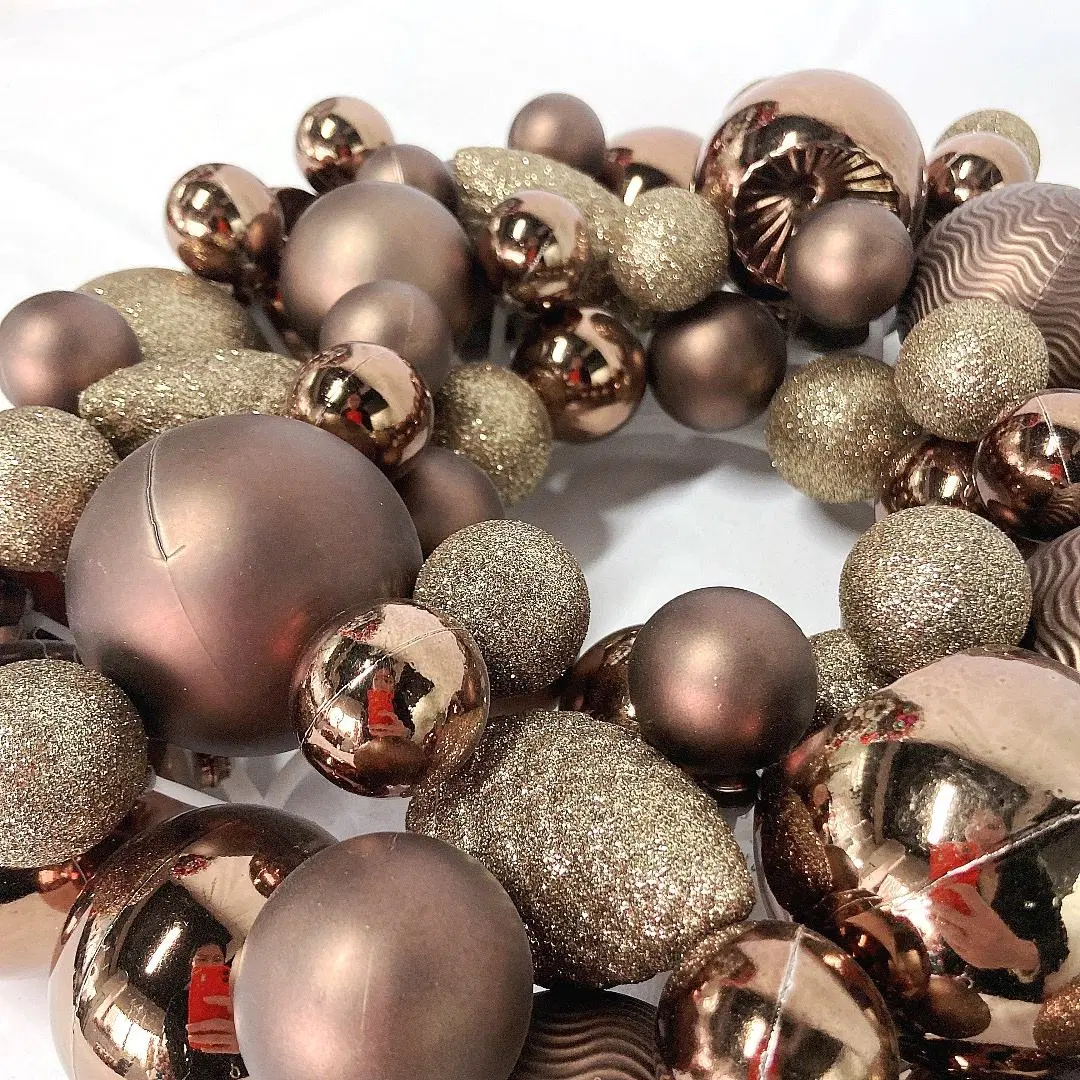 33cm Bauble Wreaths Christmas Decoration Supplier Promotion Decorated Christmas Ball Wreath