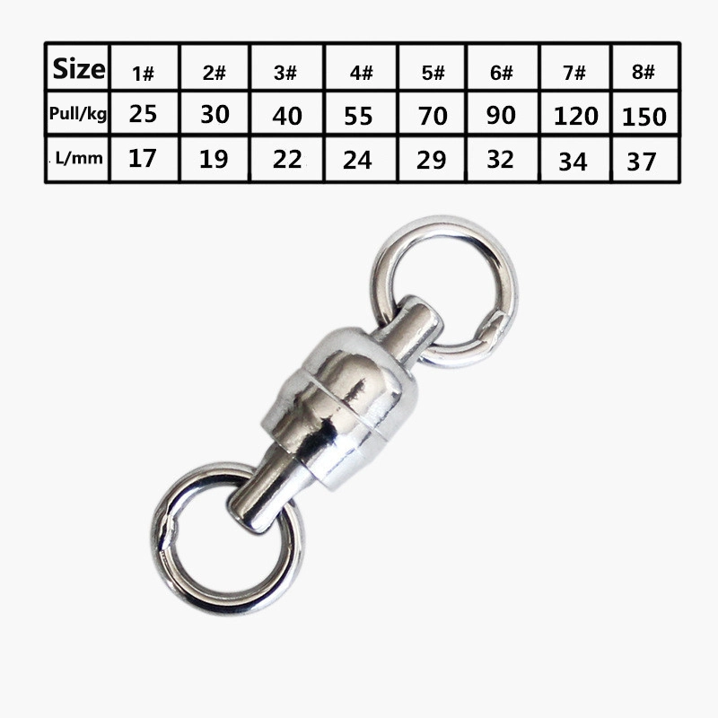 Fishing Tackle Accessories Full Stainless Steel Natural Color Bearing Swivel Connector