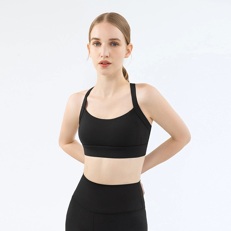 Bretelles réglables en X magnifique dos pour femmes push-up Vêtements de sport soutiens-gorge de yoga