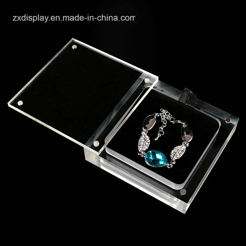 High Transparent Crystal Acrylic Bracelet Packaging Box Jewelry Displays