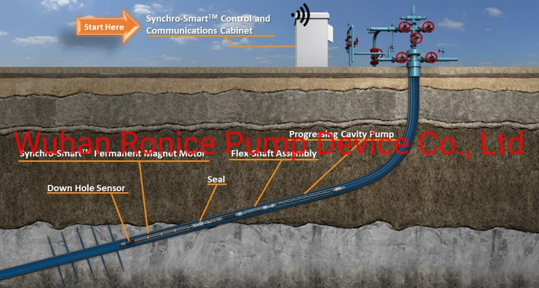 Un tornillo de la bomba de yacimientos de petróleo, pueden ser apropiados para diferentes condiciones de campo de aceite, este modelo se pueden personalizar, canalización de la posición de salida de la longitud puede ser ajustado.