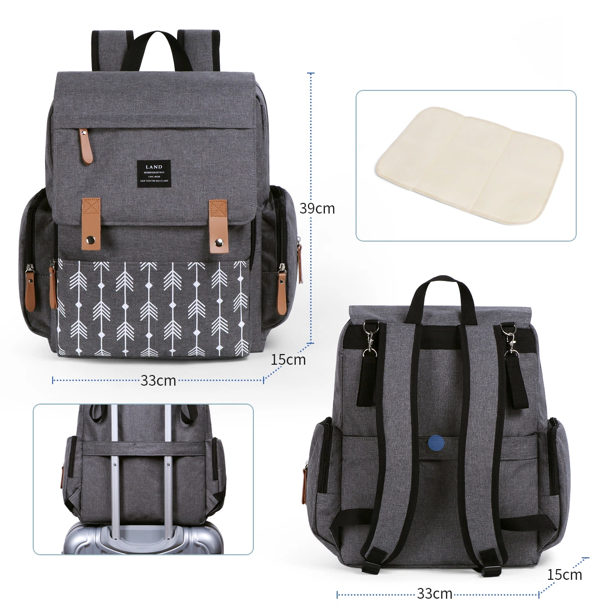 OEM Factory Manufacture High quality/High cost performance Large Capacity Multifunction Baby Diaper Bag Backpack