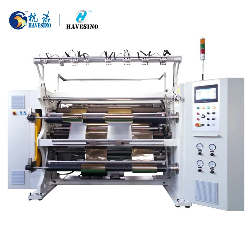 Máquina de corte de lámina de estampación en caliente Multifunction Jumbo Roll Flexo Foil Máquina de rebobinado de corte