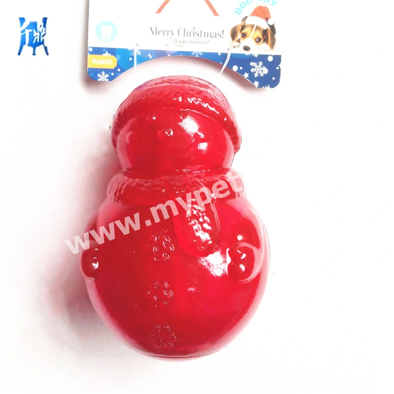 Soft TPR Material Snow Man Christmas Dog Gift Christmas Present Chewing Gel