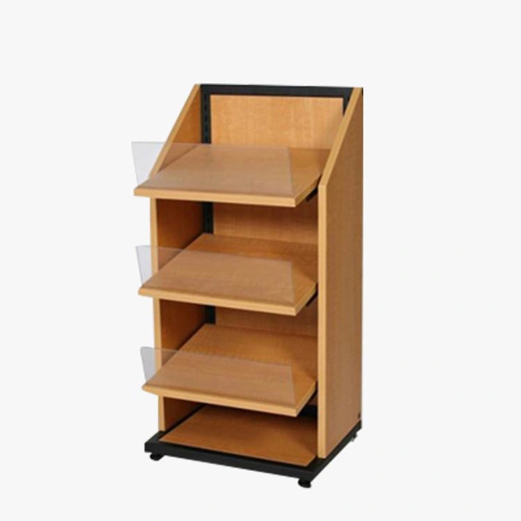 Factory Price Five Layers Supermarket Wooden Shelf Bread Display Rack