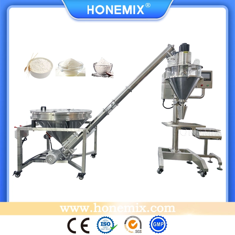 Hone Baby Powder Bottle Screw Powder Filling Machine with Auto Weight System Automatic Powder Feeding Machine