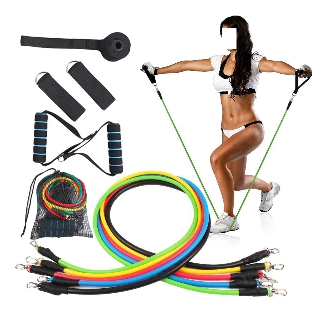 Hot Sales Gym Tools Resistance Bands Set 150lbs Pull Rope Gym Equipment Exercise Workout Fitness Sports with Handles Custom Logo