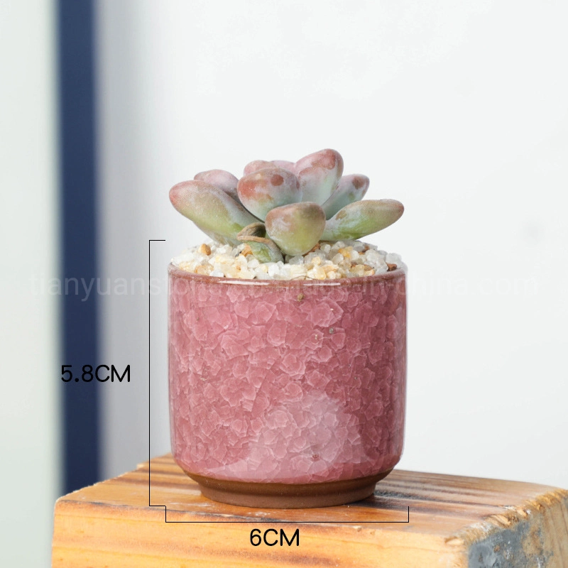 Ice Cracked Flower Pot, Mini Desk, Small Flower Pot, Succulent Combination Small Fresh Color Ceramic Flower Pot