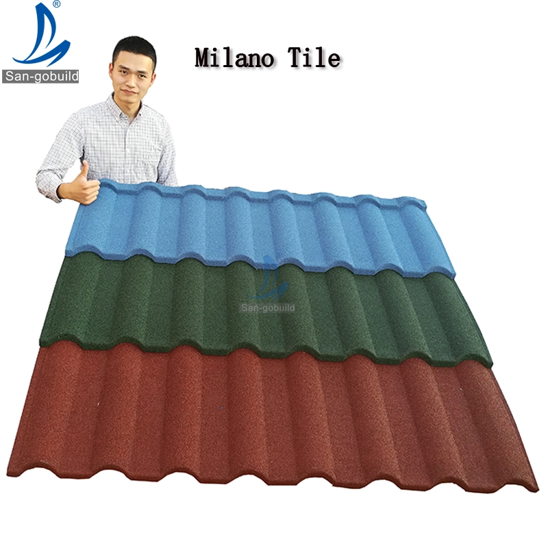 Egypt Colored Stone Coated Zinc Aluminium Roof Sheets Weather Resistant Decorative Roofing Material 26 Gauge