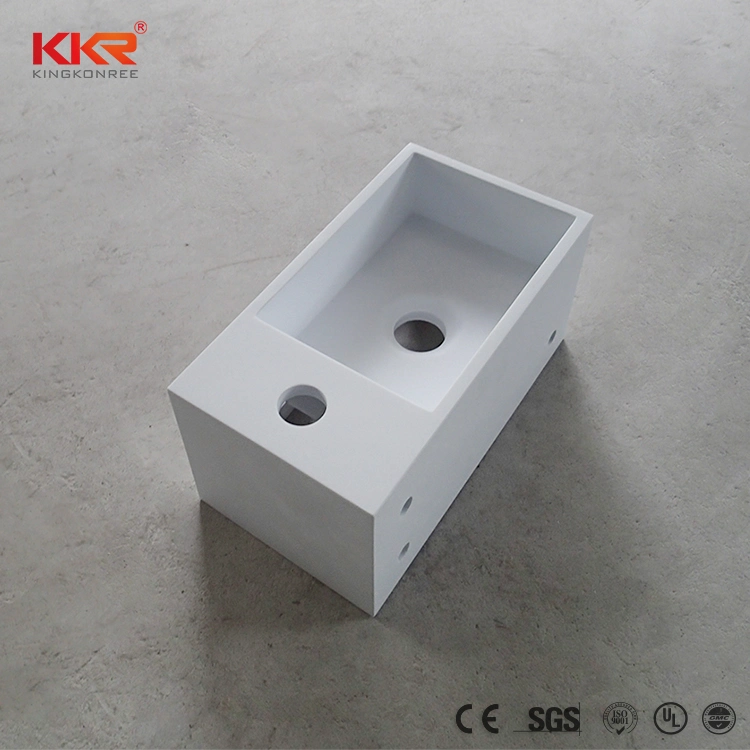 Small Cloakroom White Wastafel Table Top Wall Hung Solid Surface Acrylic Resin Stone Sink Bathroom Vanity Wash Basin