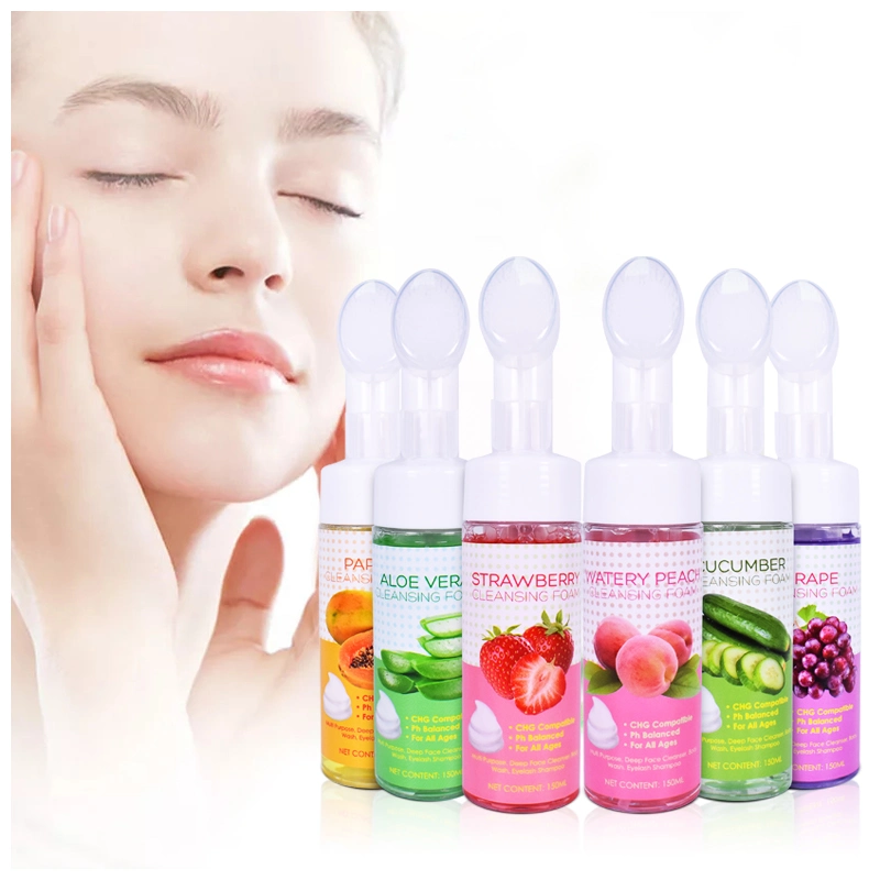 Facial Cleanser Silicone-Free Strawberry Deep Cleansing Pore Shrinking Peach Foam for Face Wash