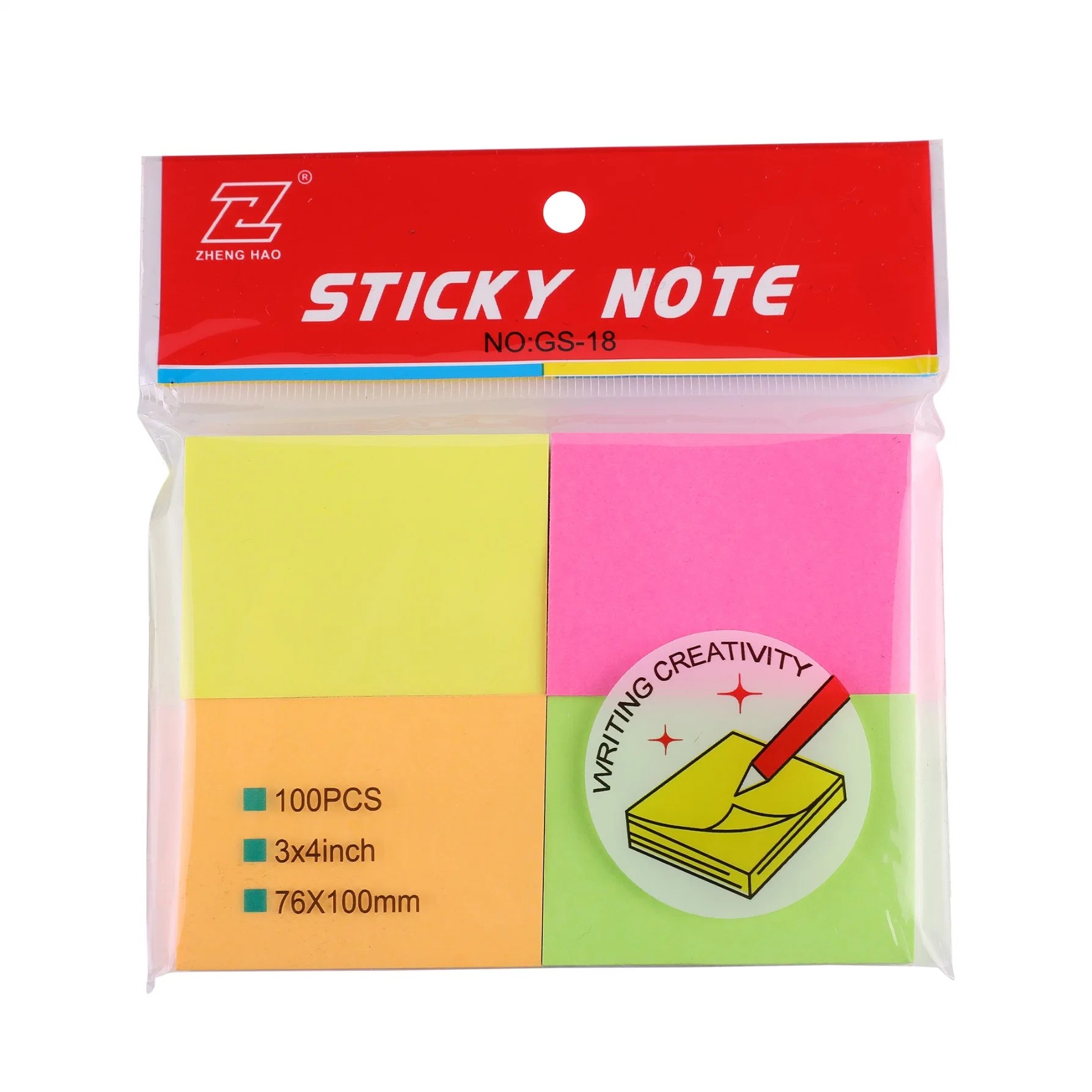 Gold Stamping Customized 3X3 Die Cut Shape Sticky Notes with Printing Company Log