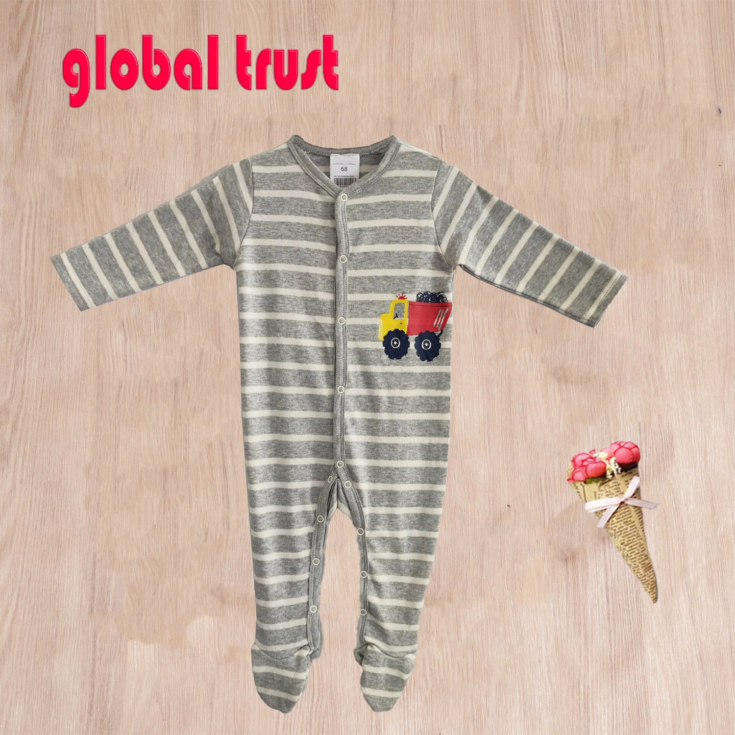 Bebé recién nacido invierno Bodysuit Romper rayas bebé niño Unisex ropa