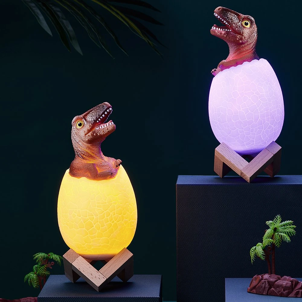 Hot Product Dinosaur 3D Touch Pat Color Lamp Egg Shape Desk Lamp