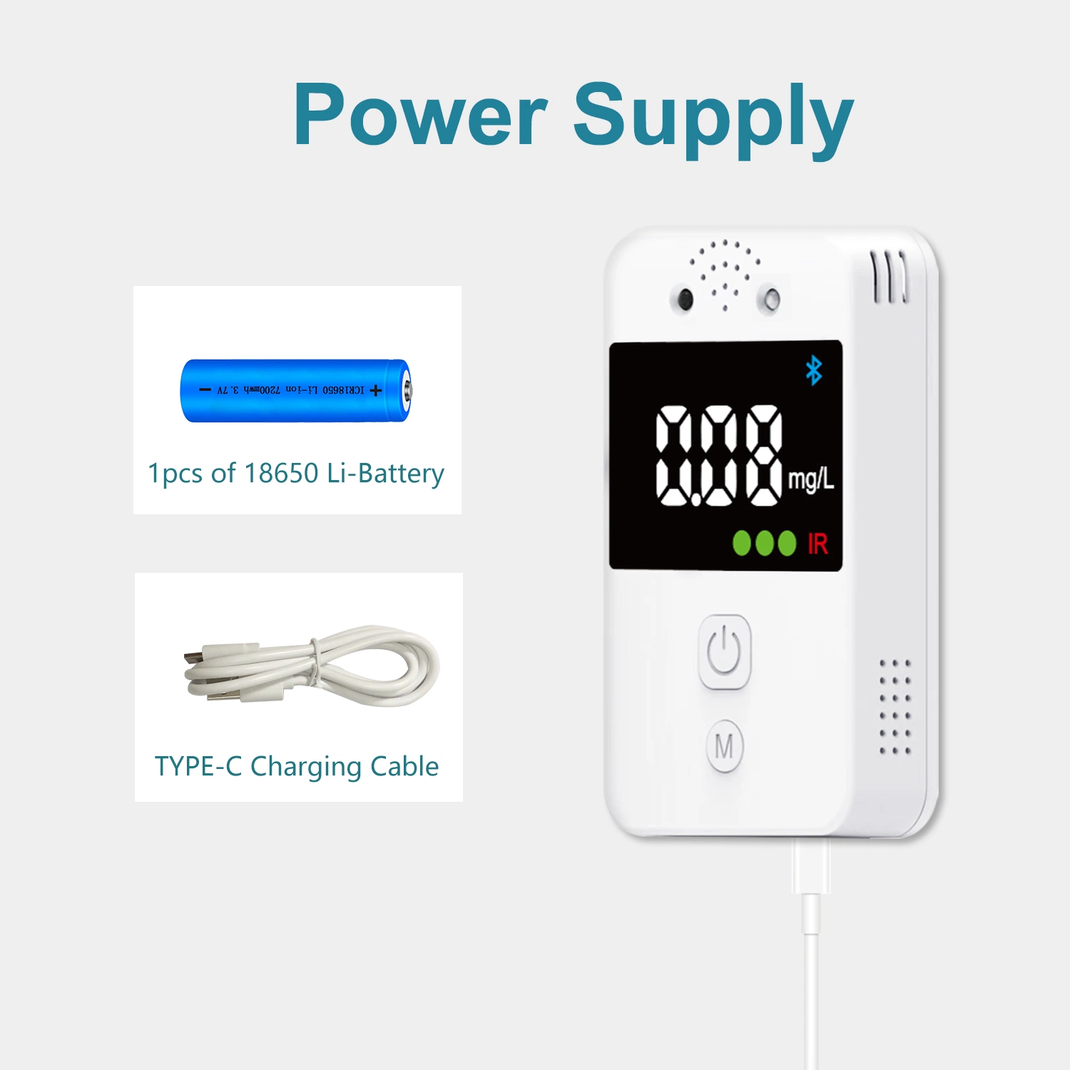 New Design Digital Alcohol Tester with Mouthpiece Breathalyer