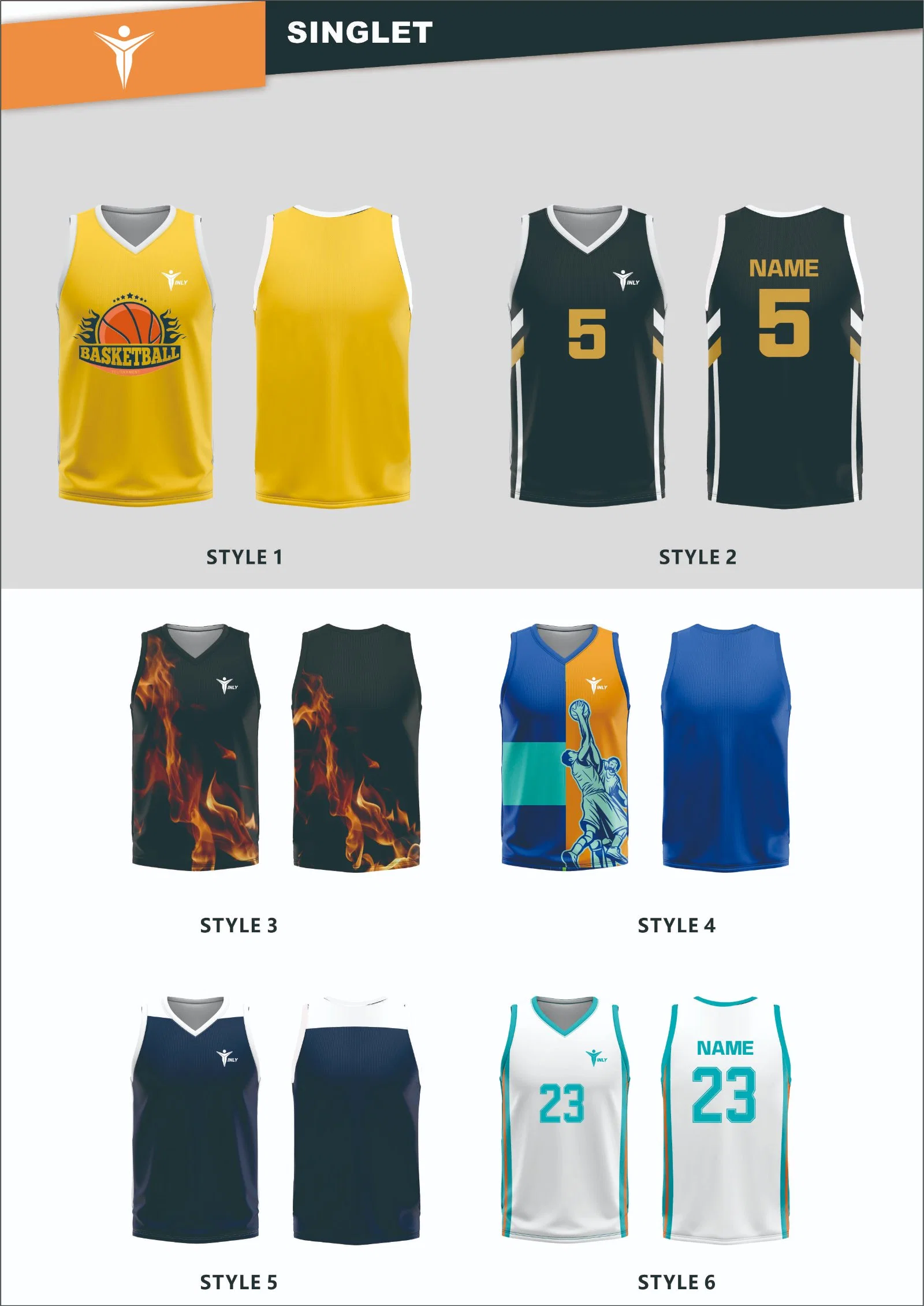 Custom Design Sublimated Basketball Jersey Basketball Singlet Uniform Tracksuit Shirts