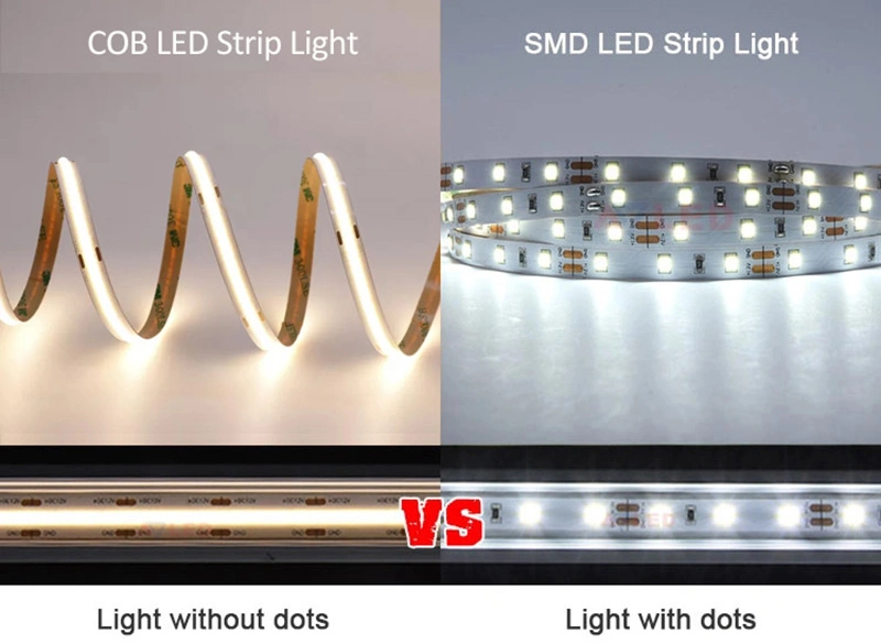 Dotless souples étanches IP65 COB Bande LED 320conduit CRI90 mur décoration de plafond