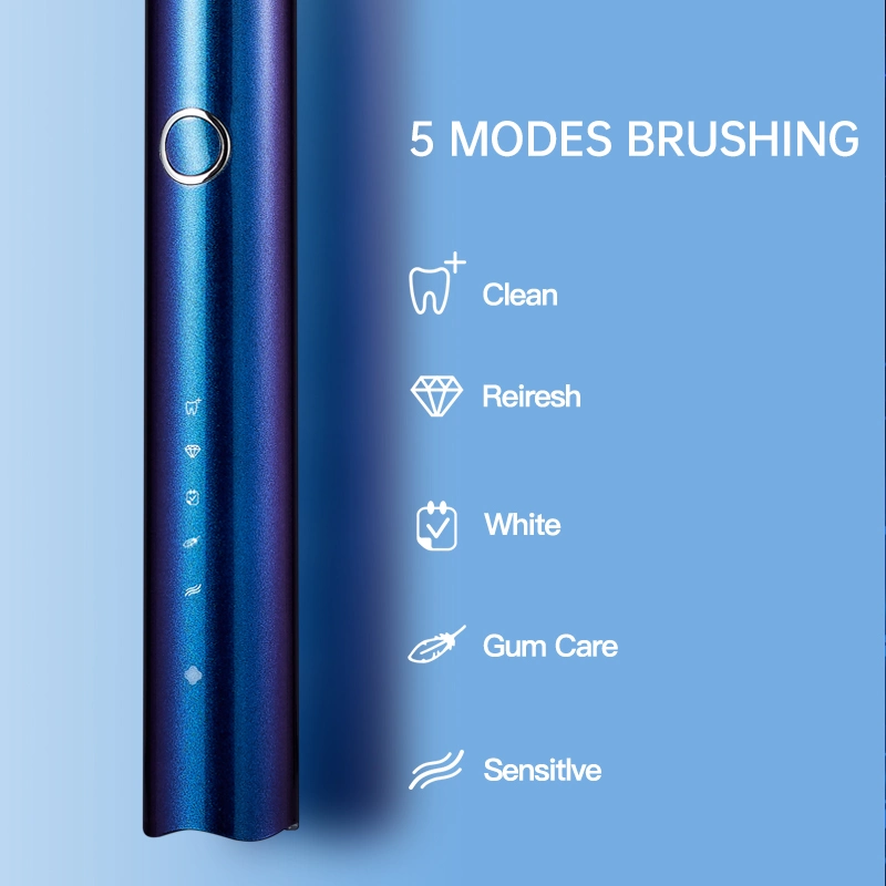 Custom logo Home Dental branqueamento grau 8 LED luz azul Escova de dentes elétrica de branqueamento dentário para grosso
