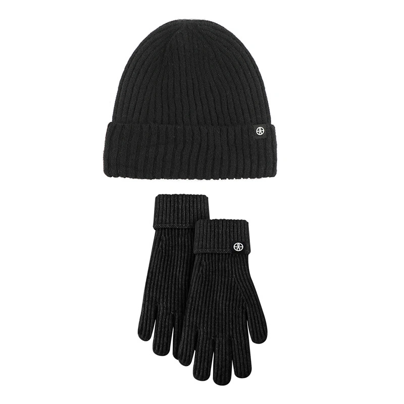 New Unisex Winter Striped Warm Hat Wool Touch Screen Windproof Gloves Suit