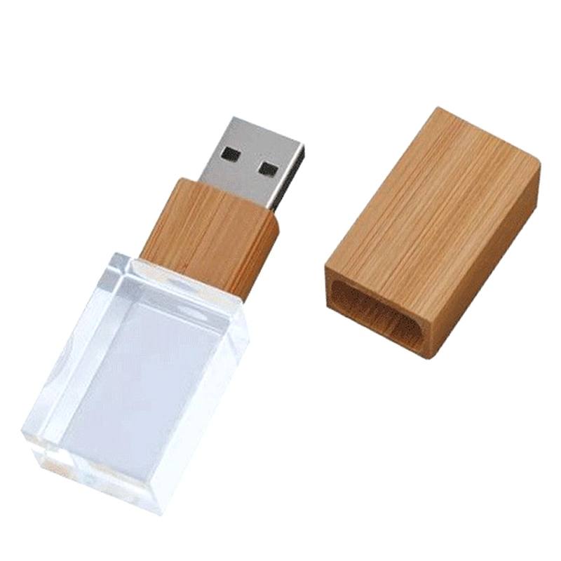 قرص فلاش Wooden Crystal USB سعة 8 جيجابايت و64 جيجابايت و128 جيجابايت ذاكرة USB