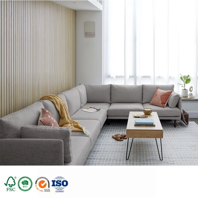 Kd moderno sofá L Shape sofás lounge Seccional Sala de tecido de Canto Sofá Mobiliário de Ajuste