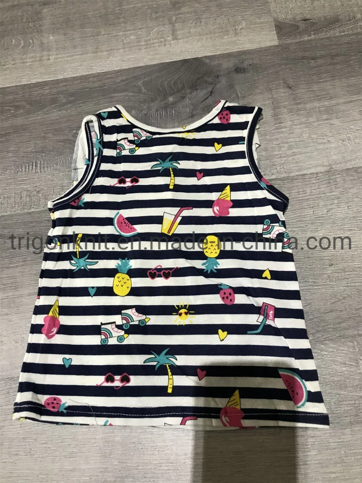 New Children&prime; S Girls Printed Cotton Vest Cartoon T-Shirt Sleeveless Vest Baby&prime; S Clothing