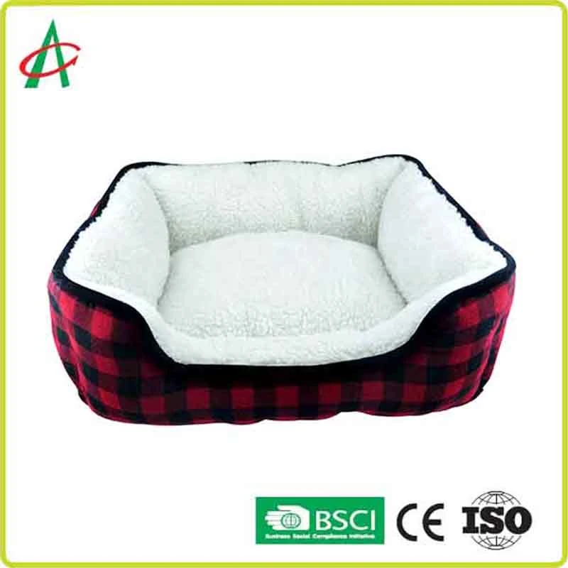 Rectangle Washable Fur Soft Pet Bed with Anti-Slip Bottom for Dog and Cat