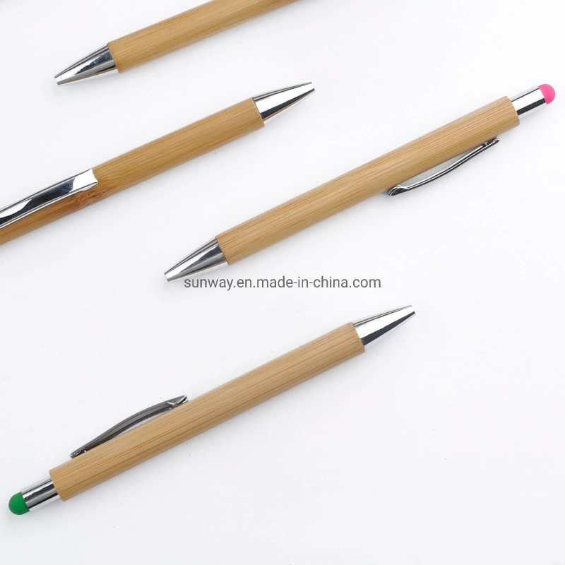 Advertising Eco-Friendly Bamboo Gift Touch Phone Stylus Ball Point Pen