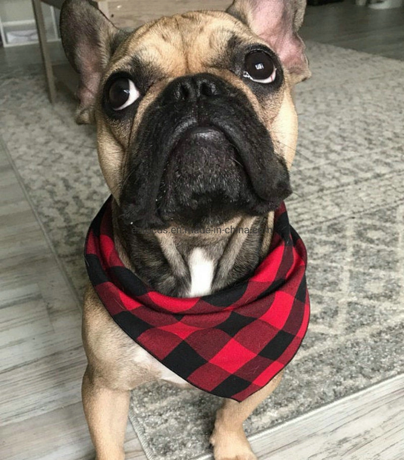 Washable Dog Bandanas Square Plaid Printing Dog Scarf Accessories for Small to Large Dogs Cats Pets Reversible Wbb12553