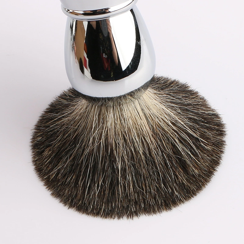 Wet Shaving Products Zinc Alloy Metal Handle with Pure Badger Hair Reusable Shaving Brush