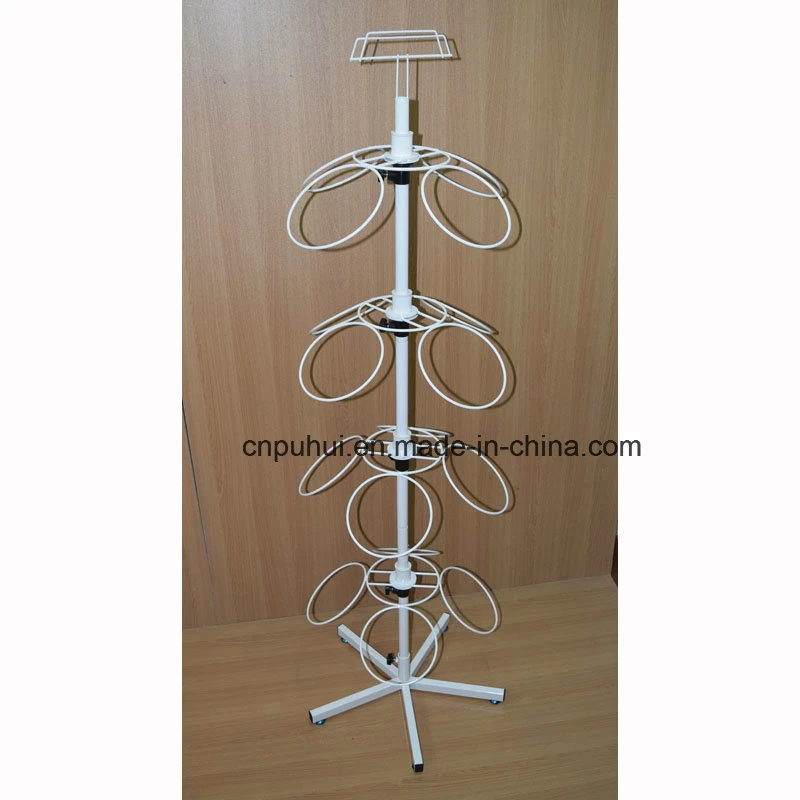 Iron Wire Form Holder Free Standing Floor Plastic Retail Cups Rack Display (PHY2032)