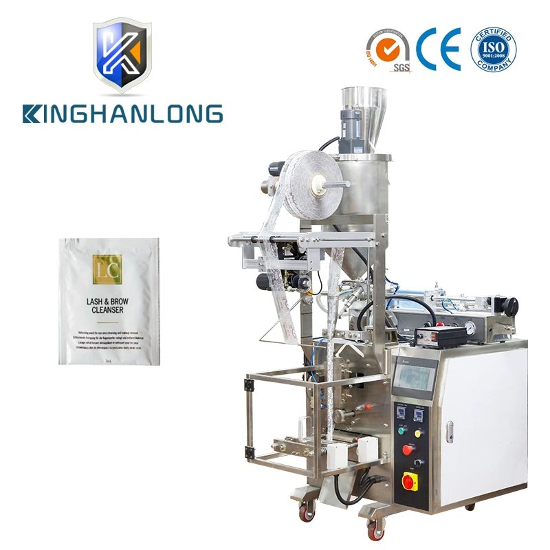 Automatic Eyelash Shampoo/ Makeup Remover/Honey Lotion Form Fill Seal Wrapping Flow Packaging Packing Filling Sealing Machine