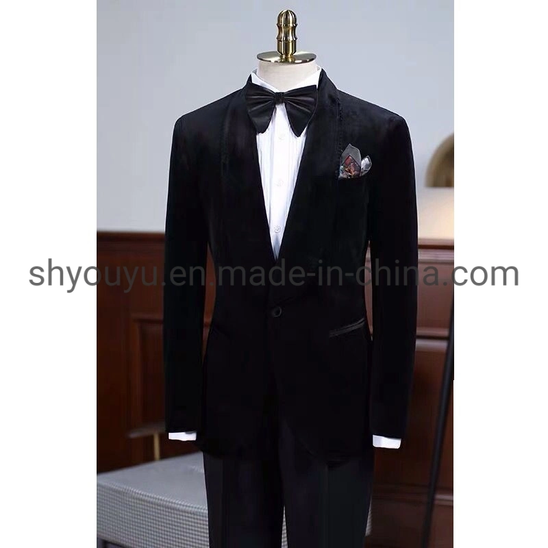 Quality Blue Plaid Portly Tuxedo Men Casamento Suit Ivory Business Fatos para homem