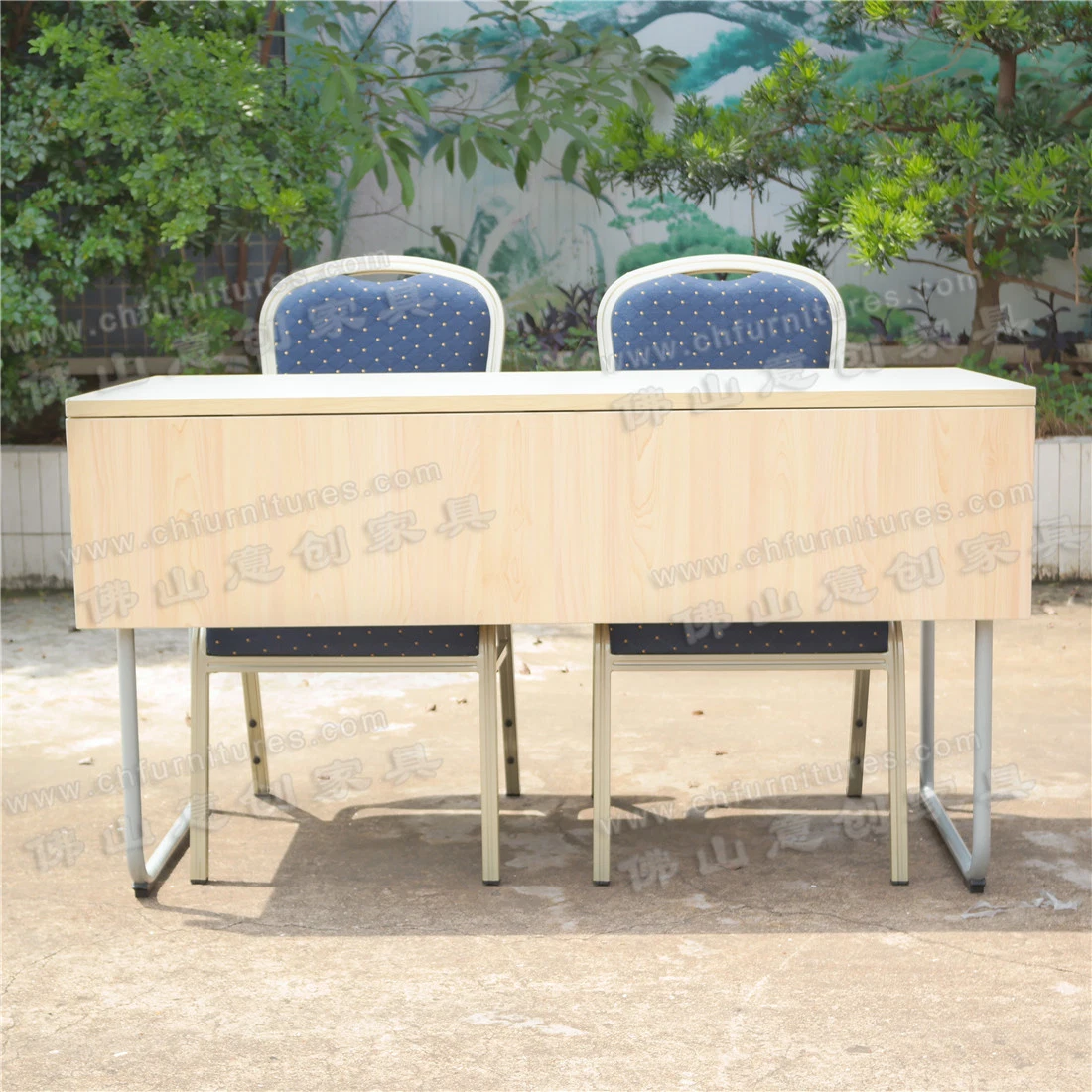 Yc-T68-01 Folding Beige Melamine Hotel Banquet Conference Meeting Table