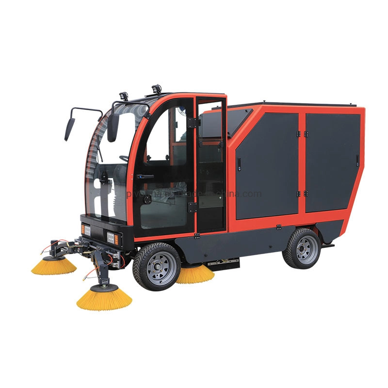 All Closed Battery Powered Street Sweeper Vehicle Electric Auto-Dumping Street Sweeper Car Ride on Road Floor Sweeper