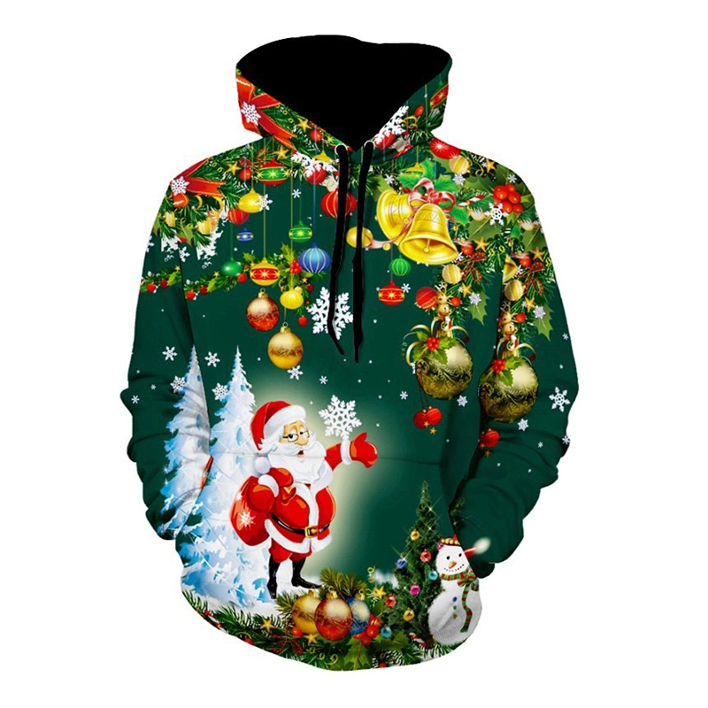 Polyester Fleece Fabric Sublimation Hoodies Christmas Sportswear with Wholesale Price