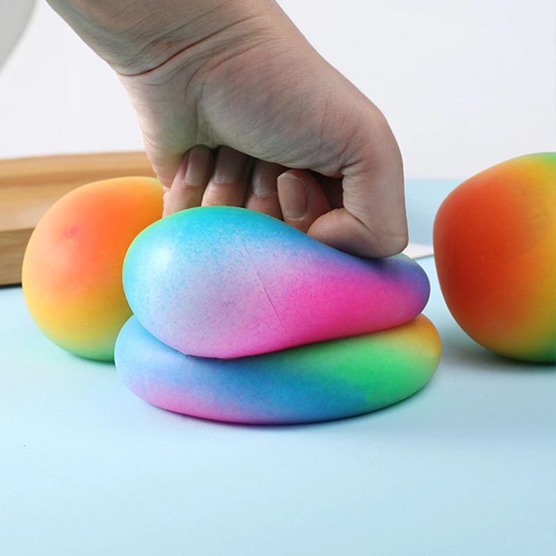 Oferta por atacado Rainbow Color TPR Stress Toy Squish Anti Bola de stress