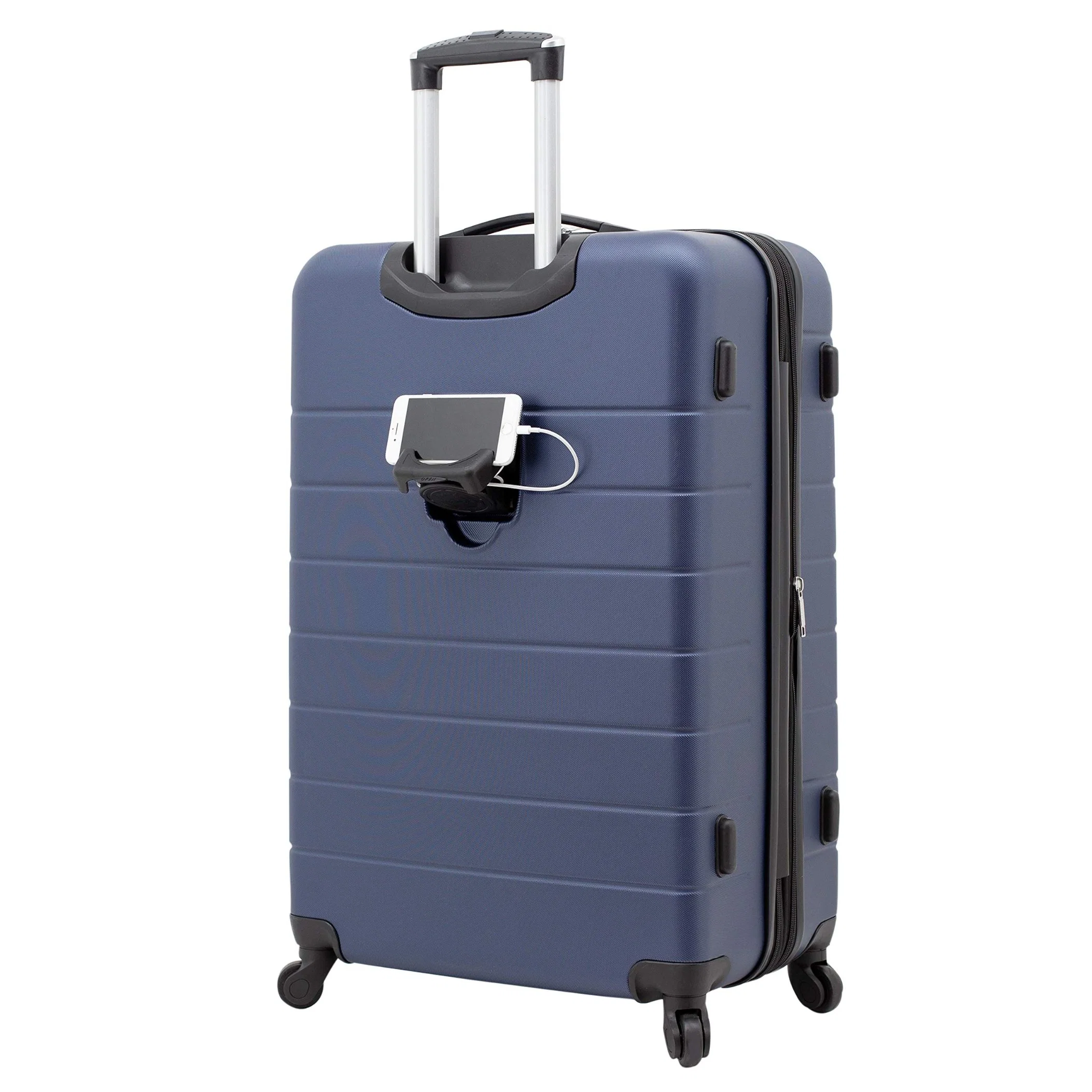 Smart Luggage Set with Cup Holder and USB Port Navy Blue Business Case Trolley Luggage School Bag