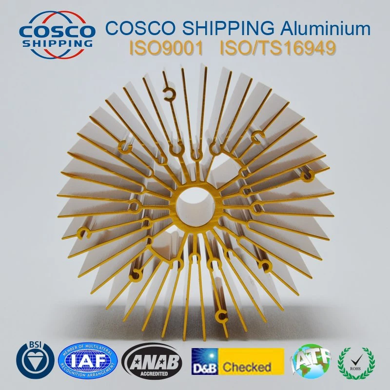 Cosco Customize Aluminum Extrusion Profile Computer Heat Sink Radiator Plant Light